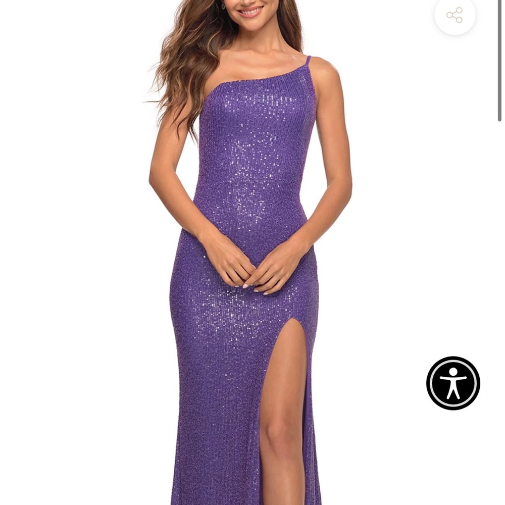 La femme 30618 dress purple sequence maxi dress